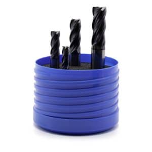 Coffret 4 Fraises Carbure Monobloc - 4 dts - MR4 - Ø-6-8-10-12 mm